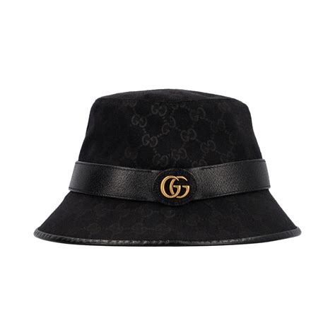 GUCCI Canvas GG Bucket Hat Black .